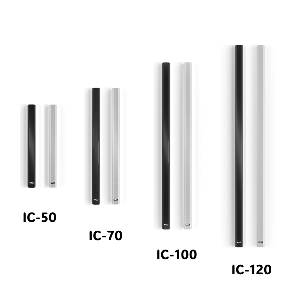 BEC ICシリーズはIC-50,70,100,120の4つのサイズラインアップ。カラーも白と黒の2色のバリエーションがあります。