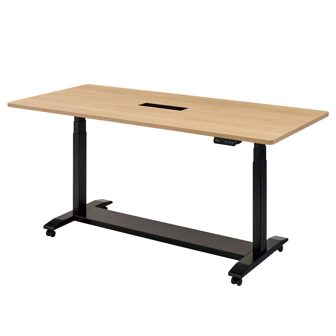 WMT-1800E 電動昇降ミーディングテーブル oak