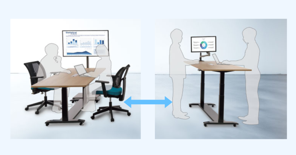 昇降テーブルで立ち会議を可能に